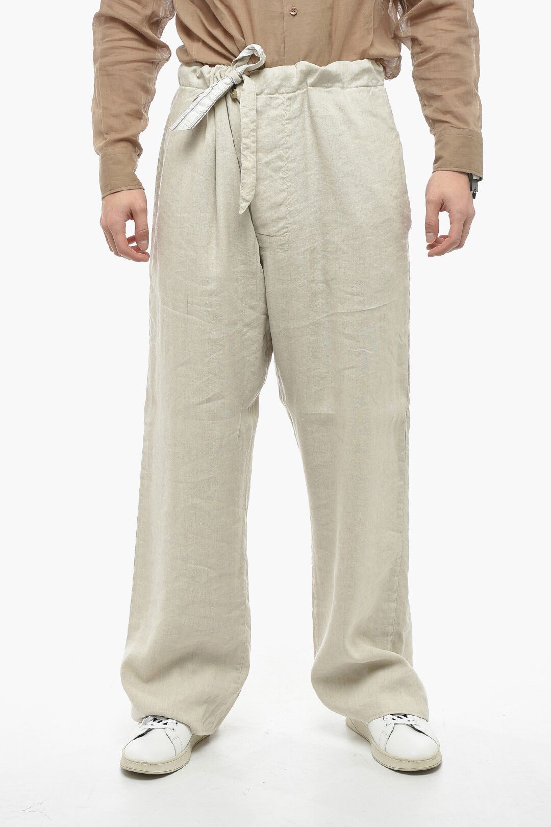 Maison Margiela og1mm1224 Reversible UNISEX Flax Blend Pant in Beige Size 34" / US 12 / IT 48 - 2 Thumbnail