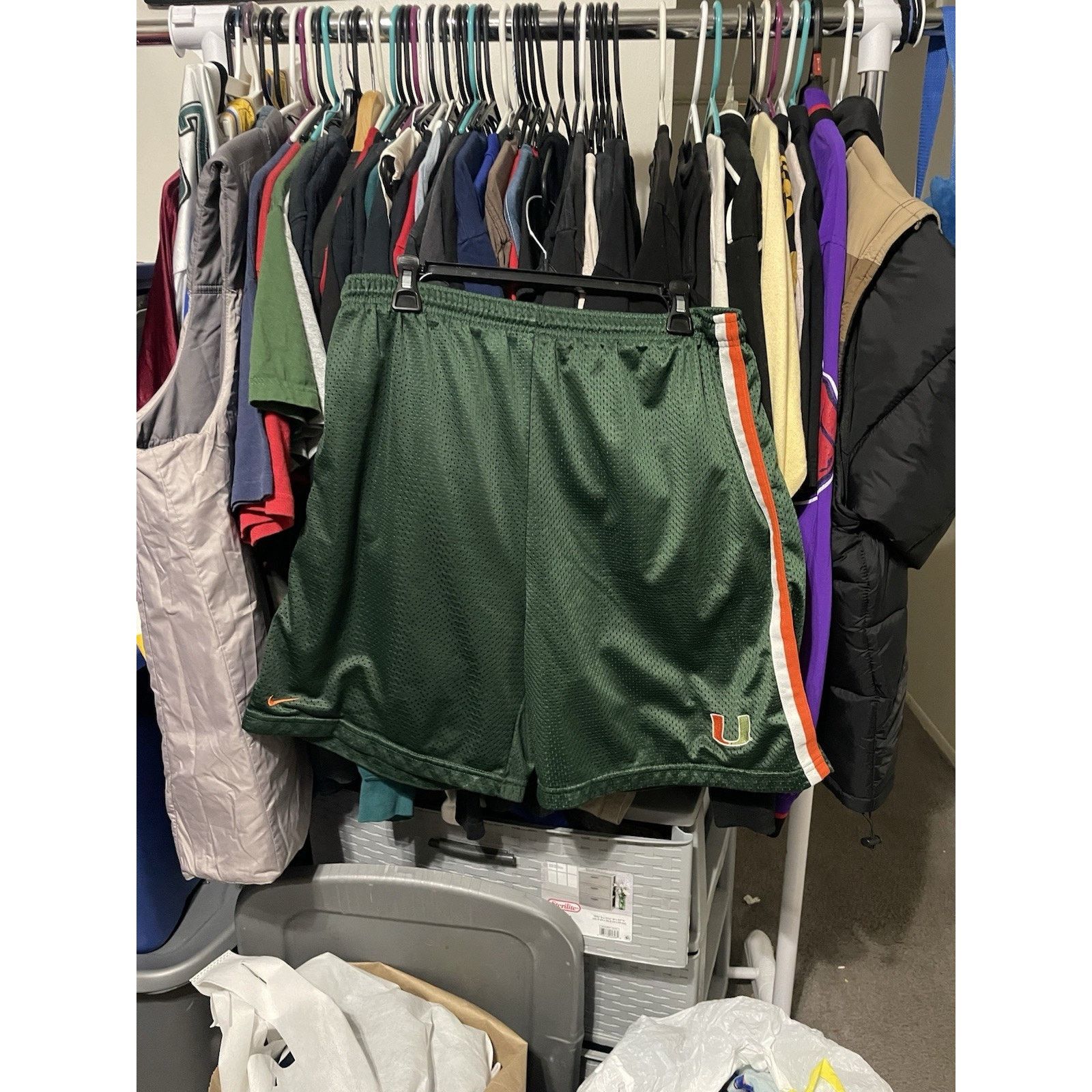 Nike Size L- Miami Hurricanes Shorts Adult Vintage Nike Team Size US 37 - 1 Thumbnail