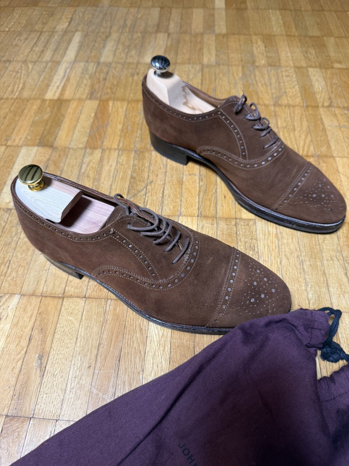 John Lobb John Lobb Seymour Brown Suede Oxford Shoes UK 8 EE Luxury Size US 8 / EU 41 - 4 Thumbnail