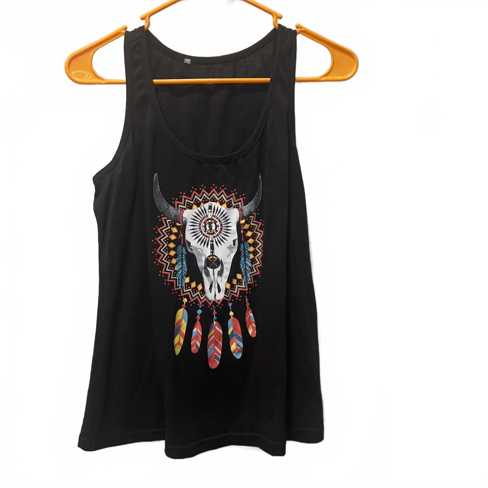 Other Black Women's Tank Top with Colorful Bull Skull Graphic Size M / US 6-8 / IT 42-44 - 1 Thumbnail