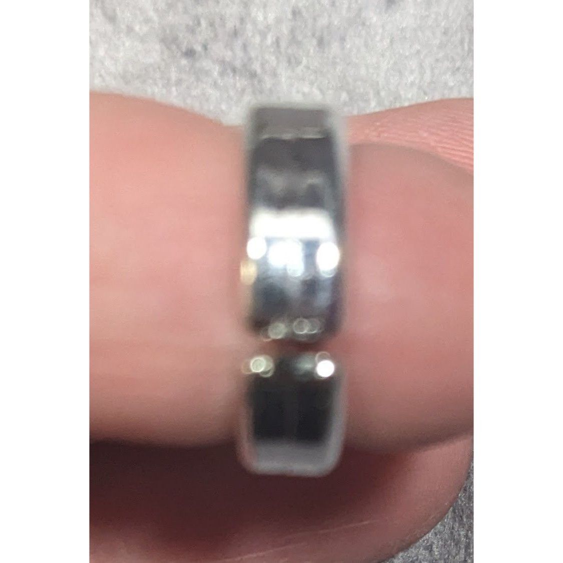 Other Casual Plastic Metallic Silver Tone Triangle Embossed Ring S Size ONE SIZE - 10 Thumbnail