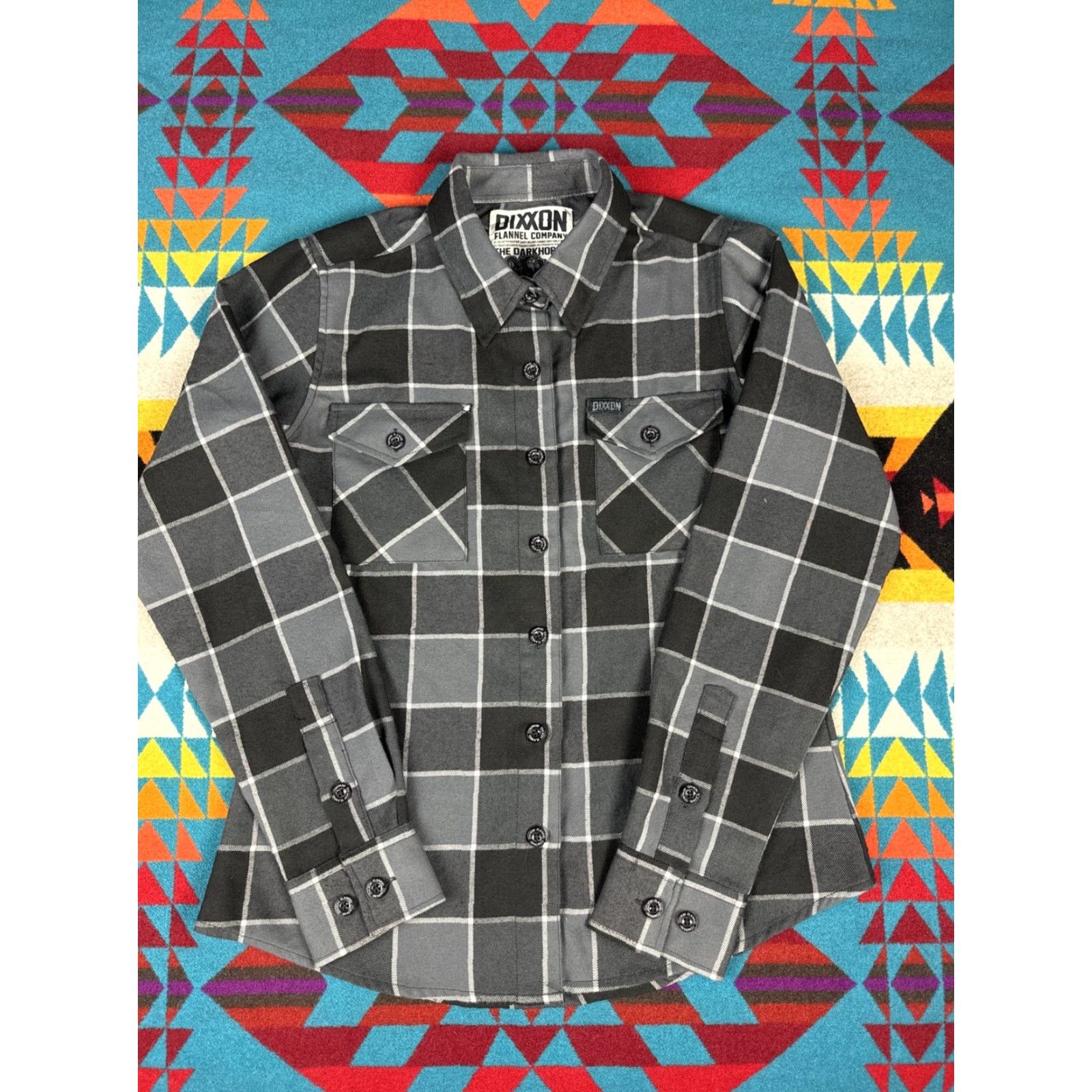 CO VINTAGE Dixxon Flannel Co The Darkhorse Plaid Shirt Women’s Sz S Small Black Gray Size S / US 4 / IT 40 - 2 Thumbnail