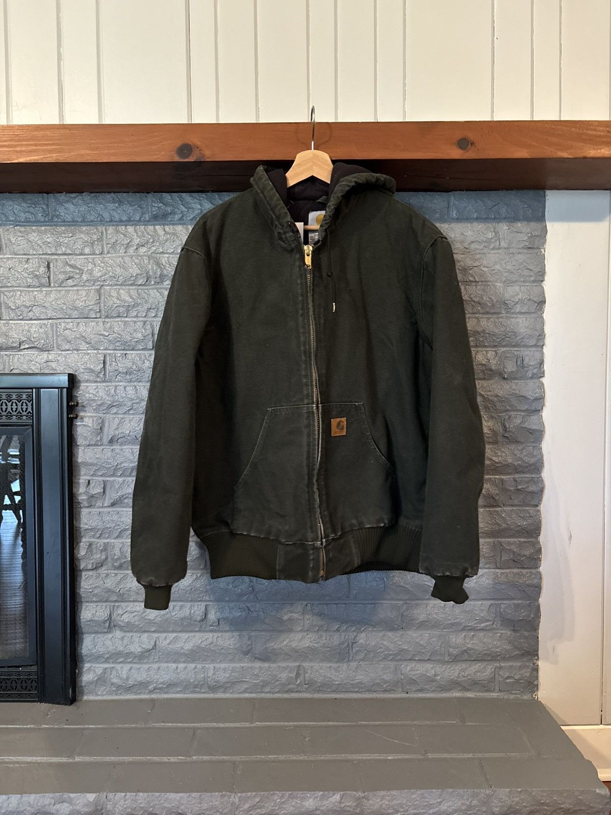 Carhartt Moss Green Active Jacket Green Carhartt Hooded Jacket J130 Size US M / EU 48-50 / 2 - 1 Thumbnail