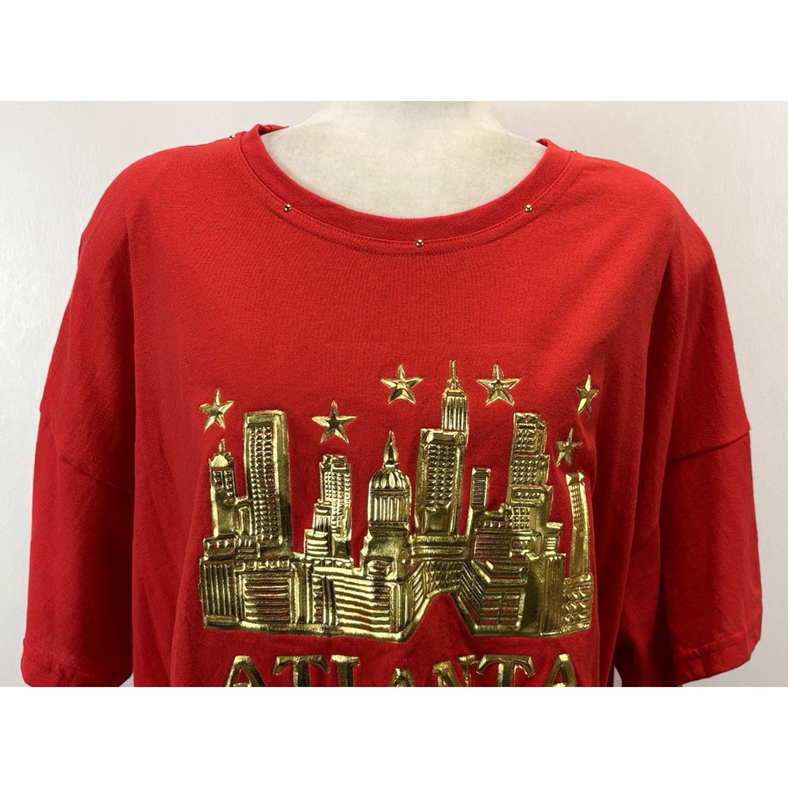 Vintage VINTAGE Unbranded Plus Size T-Shirt with Shoulder Pads, 90s, Red, 2X/3X, Womens, Made in USA Size XXL / US 16-18 / IT 52-54 - 5 Thumbnail