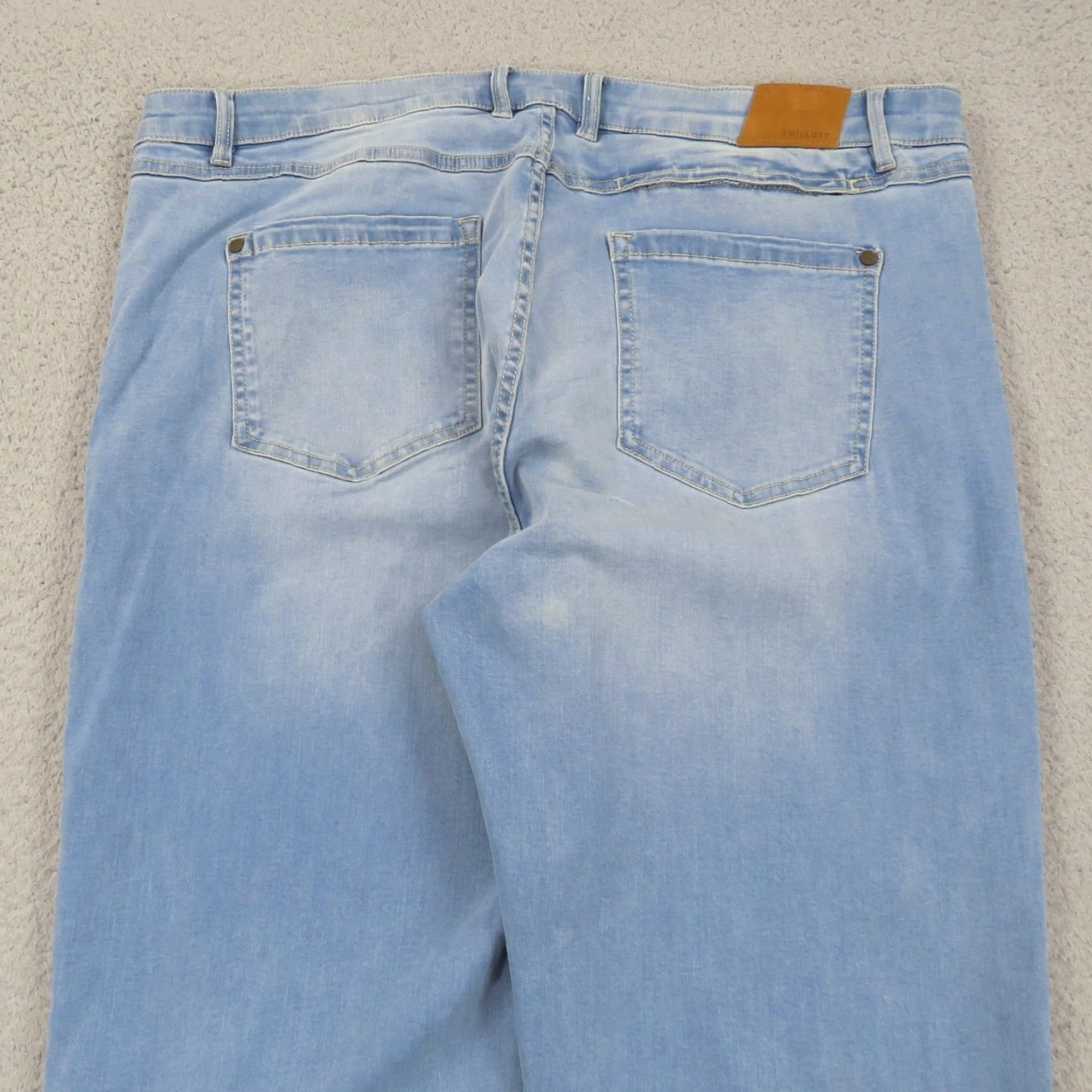 Vintage Twillory Jeans Mens 40x32 Denim Light Wash Regular Straight 5-Pocket Stretch Blue Size US 40 / EU 56 - 3 Thumbnail