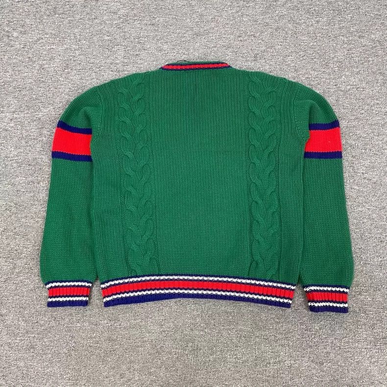 Gucci Gucci Green V-neck knitted sweater 2502-Nextarrow Size US M / EU 48-50 / 2 - 2 Thumbnail