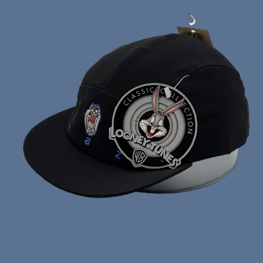 Vintage VINTAGE Warner Bros. Hat Cap 5 Panel Strap Back Black Taz 90s Cartoon 5 Panel NWT Mens Hat Size ONE SIZE - 1 Thumbnail