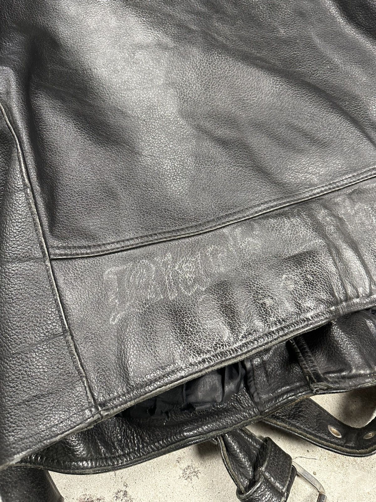 Genuine Leather × Vintage Vintage Y2K Ramones Black Moto Biker Leather Jacket Heavy Size US L / EU 52-54 / 3 - 12 Thumbnail