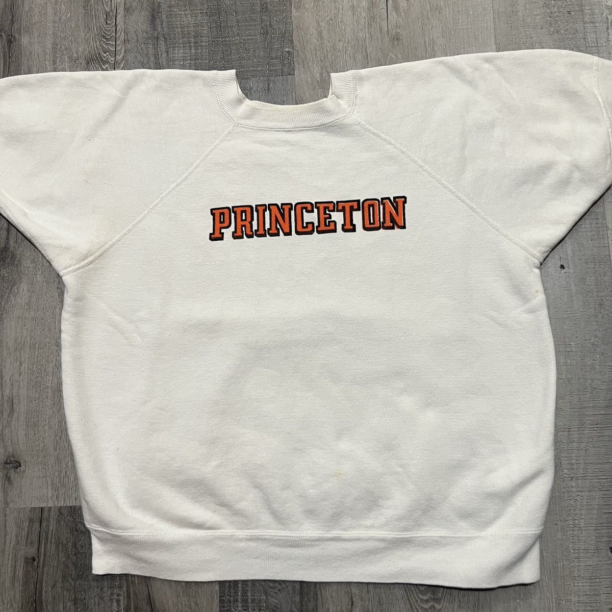 Velva Sheen × Vintage VTG 1960s Princeton Velva Sheen White College Sweatshirt Size US L / EU 52-54 / 3 - 3 Thumbnail