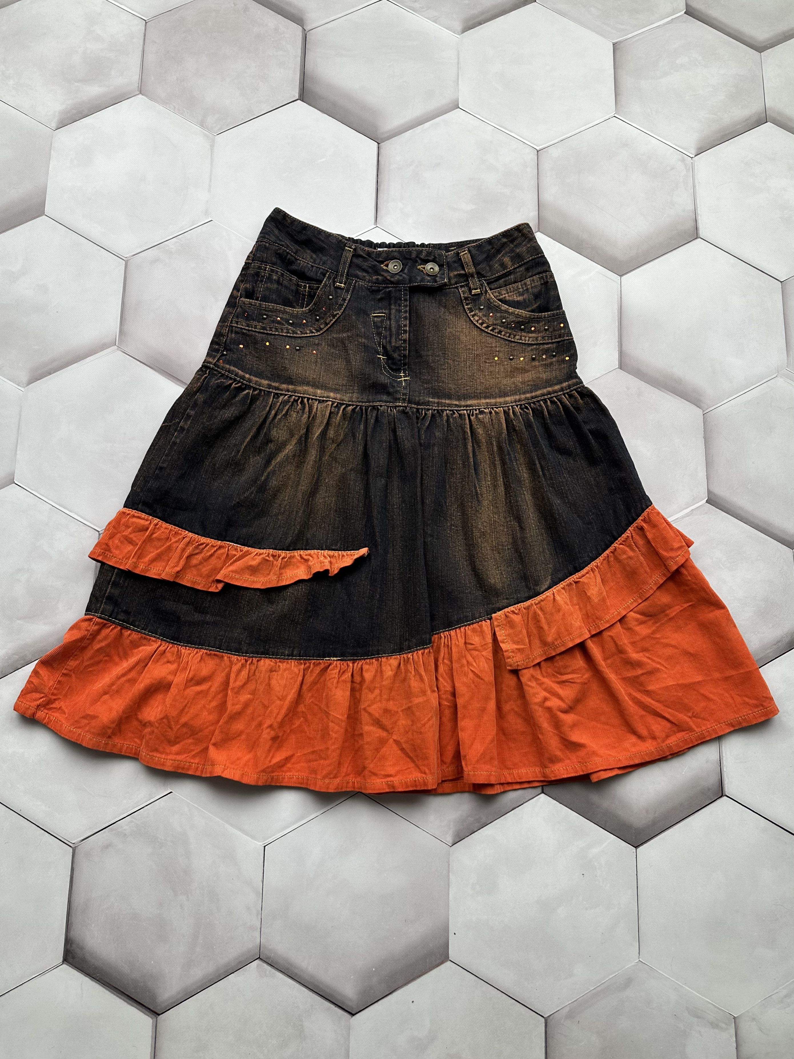 image of Avant Garde Vintage Faded Flare Skirt in Brown, Women's (Size 28)