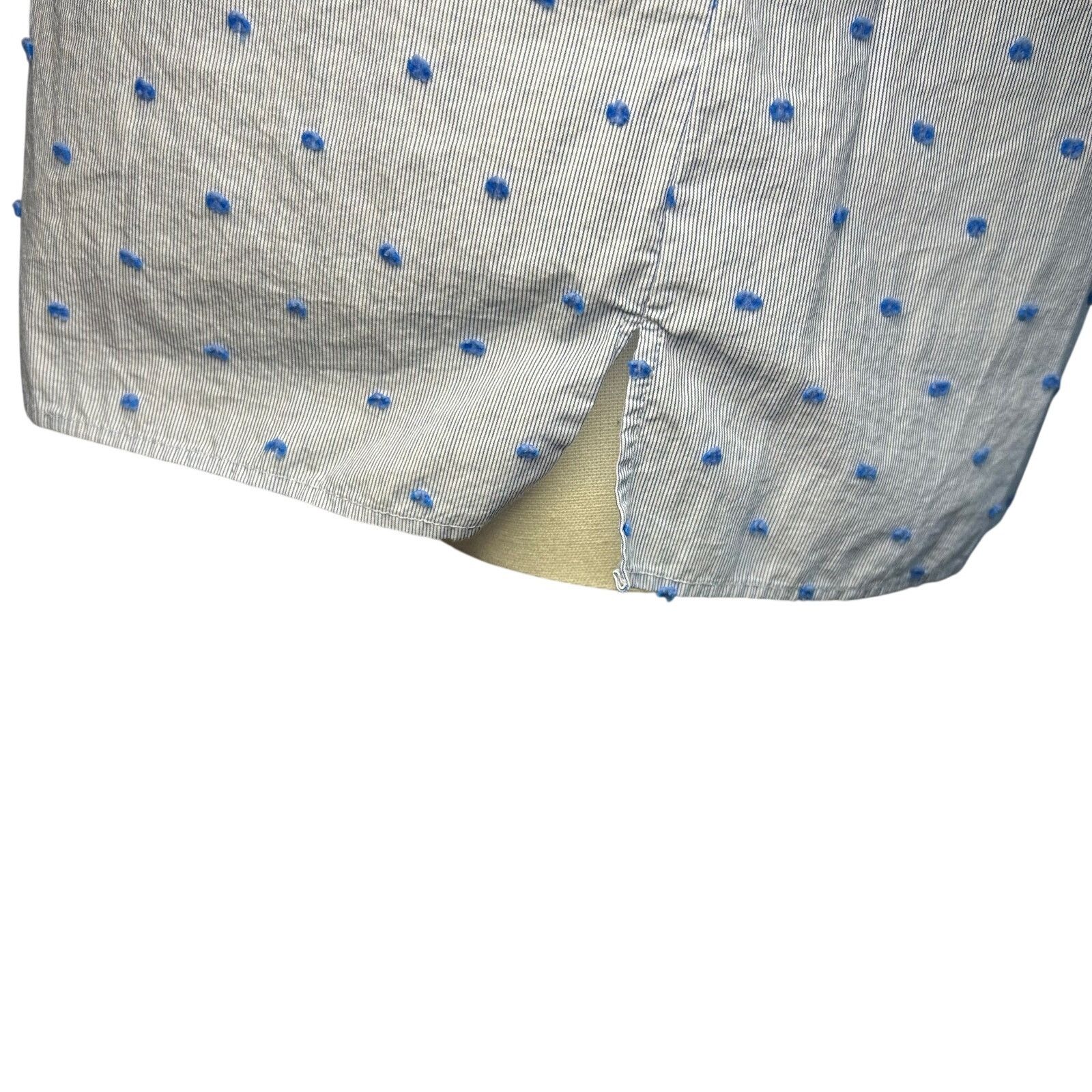 Talbots Talbots Blue Polka Dot Ruffle Collar Tank Top Medium Petite Size M / US 6-8 / IT 42-44 - 15 Thumbnail