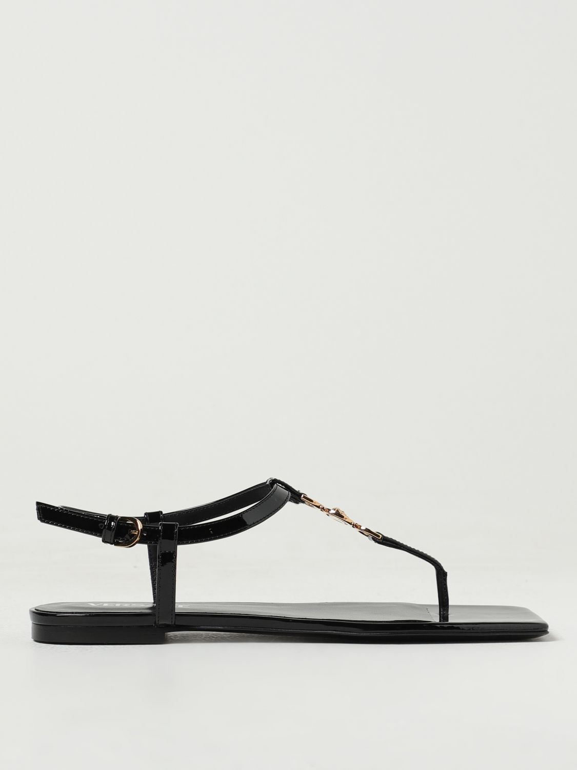 image of Versace Flat Sandals Woman Black, Women's (Size 8)