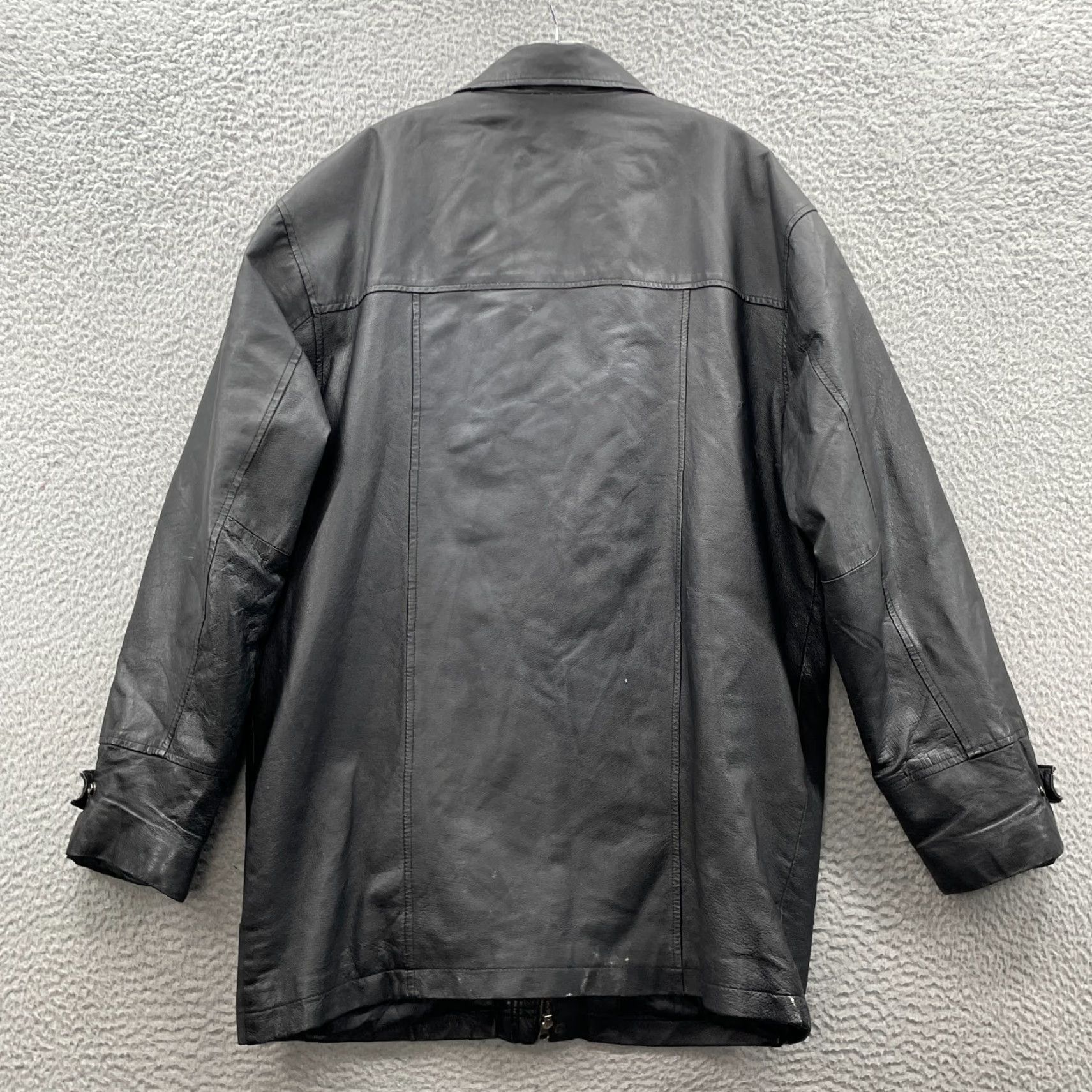 Vintage VINTAGE Phase Two Genuine Leather Jacket Men's Medium Black Coat 90s Moto Biker Jacket/Coat Size US M / EU 48-50 / 2 - 2 Thumbnail