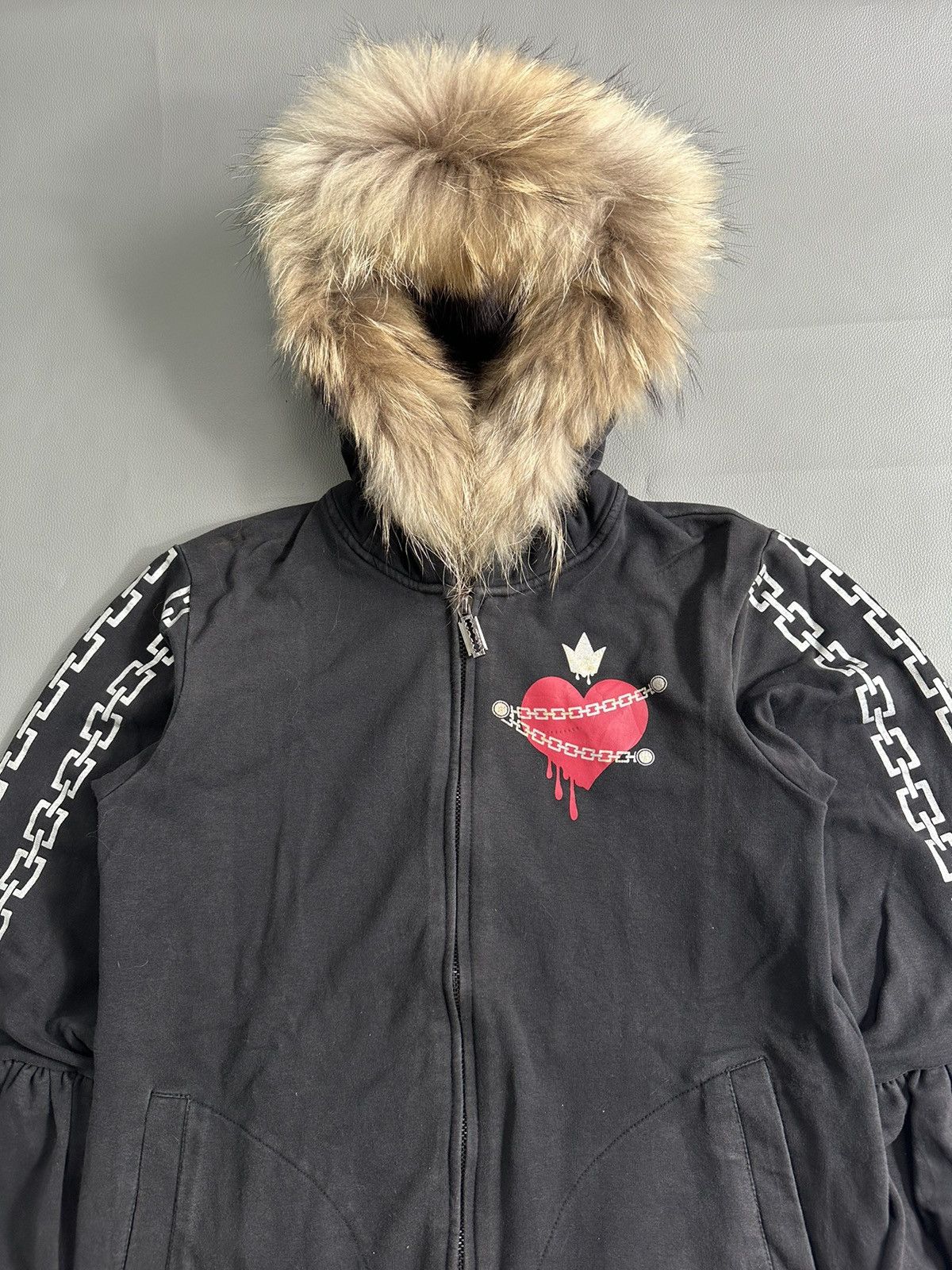 20471120 CRAZY FADED LOVE CHAIN FUR ZIP CAT HOODIE 2047 HYOMA STYLE Size US S / EU 44-46 / 1 - 3 Thumbnail