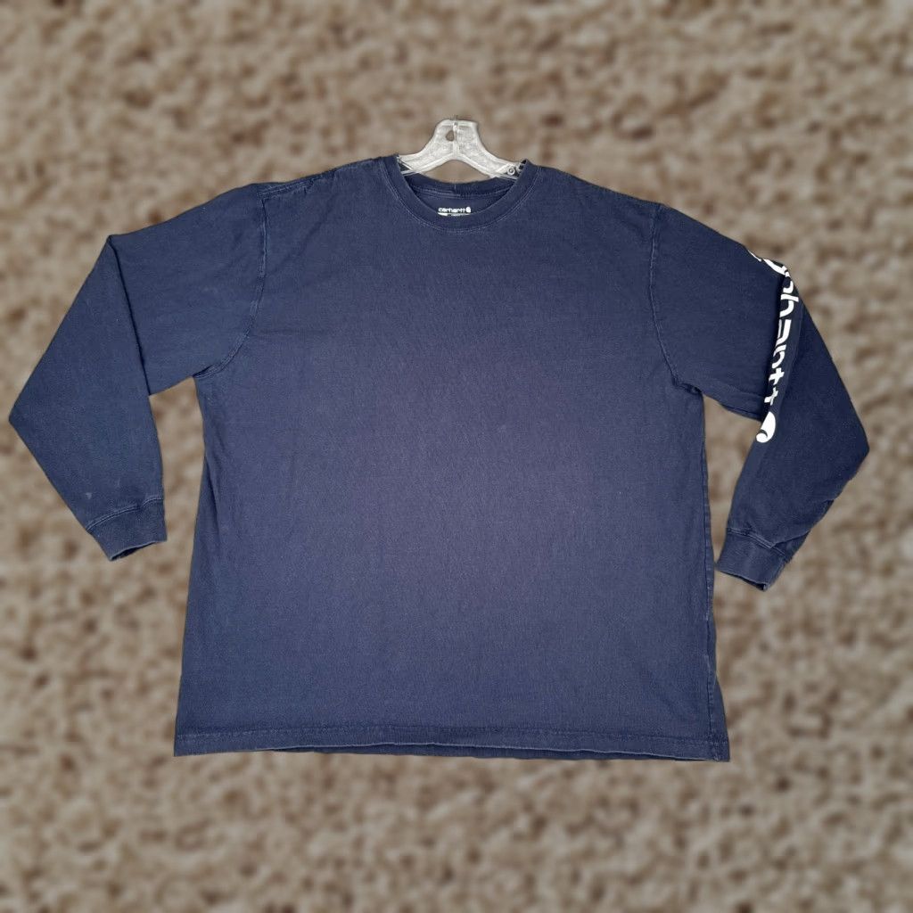 Carhartt Carhartt Shirt Men XL Blue Long Sleeve Crew Neck Cotton Workwear Vintage No Size US XL / EU 56 / 4 - 1 Thumbnail