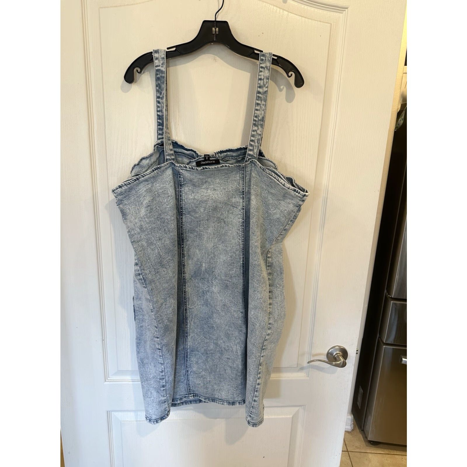 Hot Topic VINTAGE Hot Topic BlackHeart Heart Pocket Denim Mini Jean Dress Sleeveless Juniors Size 2 Blue Woman Short Size 26" / US 2 / IT 38 - 4 Thumbnail