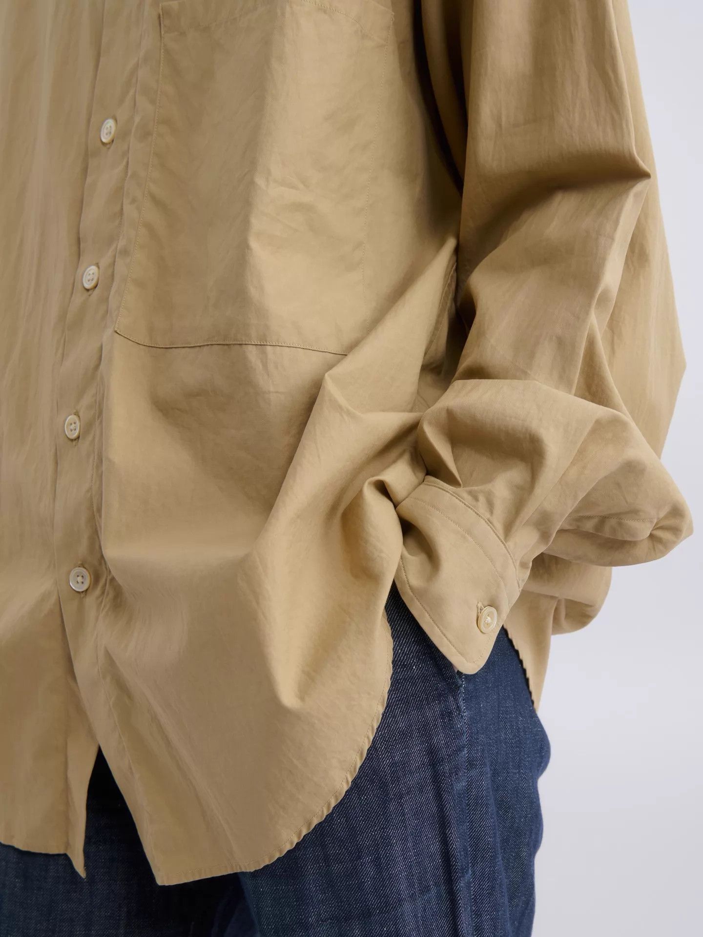 Auralee AURALEE Khaki Oversized Drop-shoulder Shirt Size 3 Size US L / EU 52-54 / 3 - 7 Thumbnail