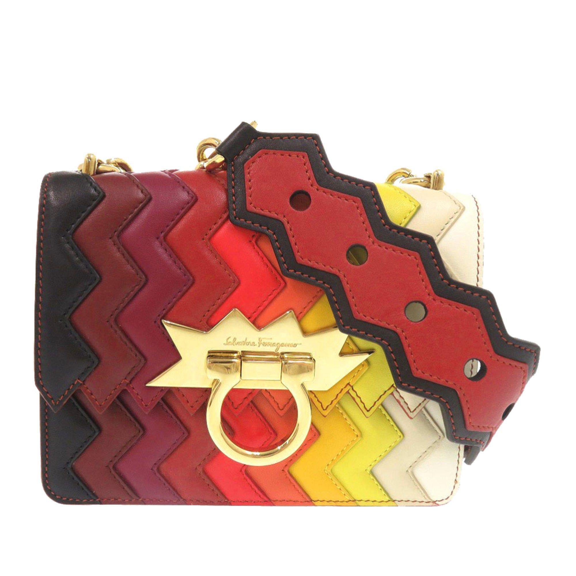 Salvatore Ferragamo Sara Battaglia Mini Leather Zigzag Gancini Crossbody Size ONE SIZE - 1 Thumbnail