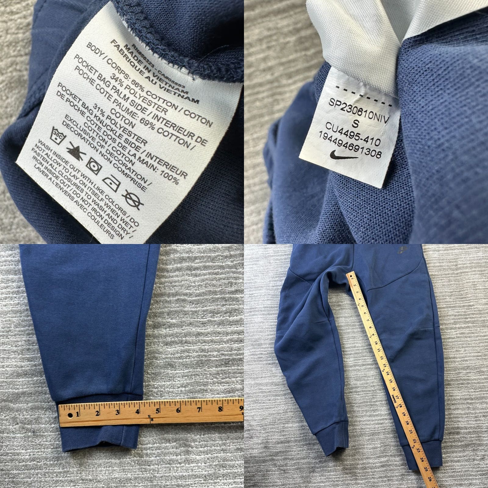 Nike Nike Tech Fleece Pants Mens Small Blue Jogger Slim Inseam 25 in Tapered CU4495-410 Size US 28 / EU 44 - 8 Thumbnail