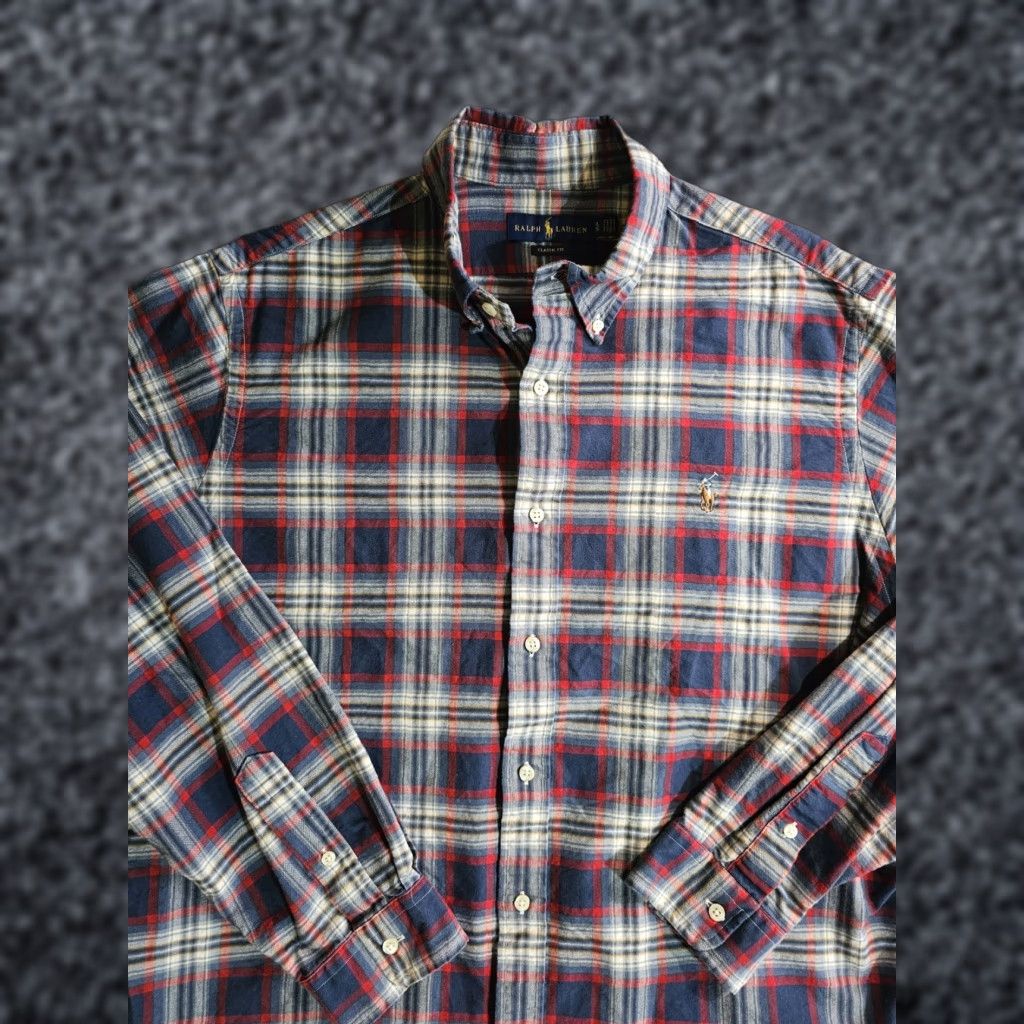 Ralph Lauren Polo Ralph Lauren Shirt Button-Up Oxford Classic Blue Red Check Mens Sz XL Size US XL / EU 56 / 4 - 1 Thumbnail