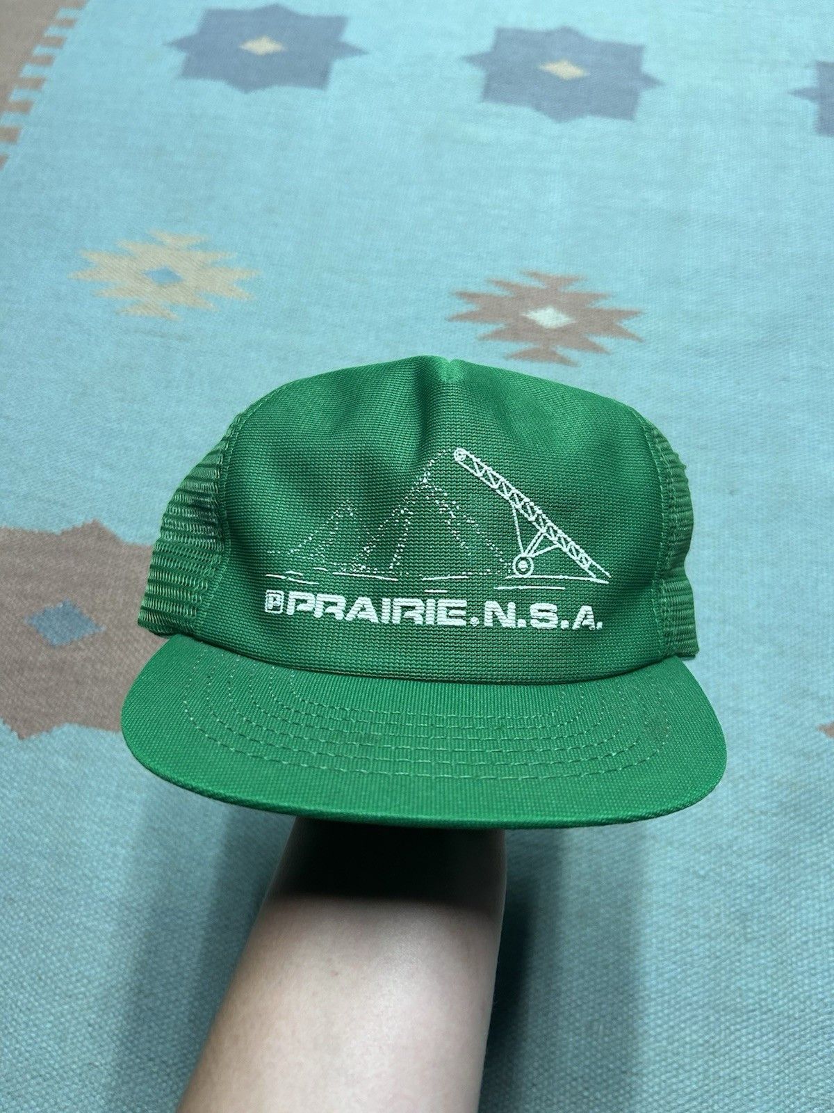 Vintage Vintage 80s trucker hat Prairie NSA forest green made USA Size ONE SIZE - 2 Thumbnail