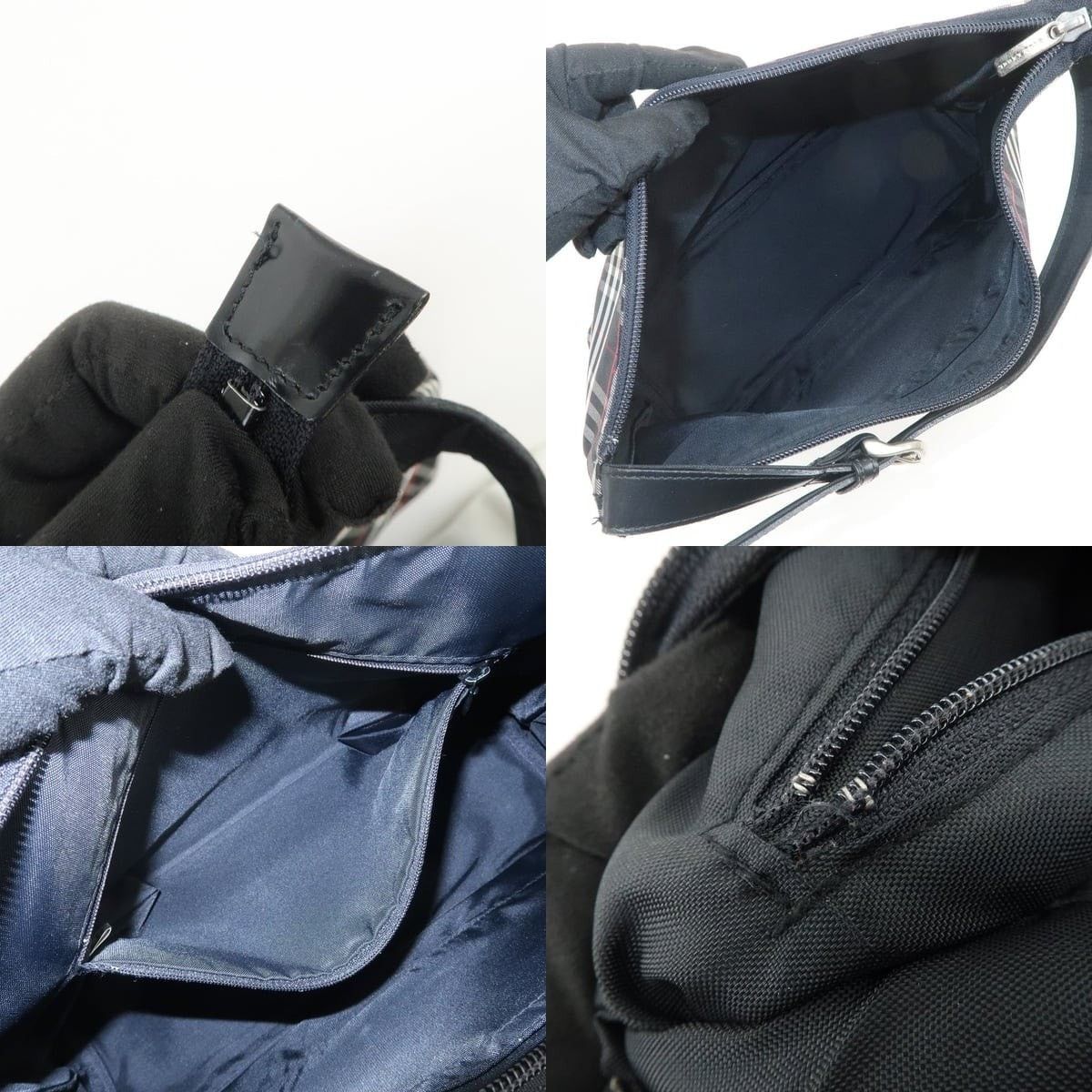 Burberry Burberry Blue Label Nova Plaid Nylon Shoulder Bag Black Size ONE SIZE - 7 Thumbnail