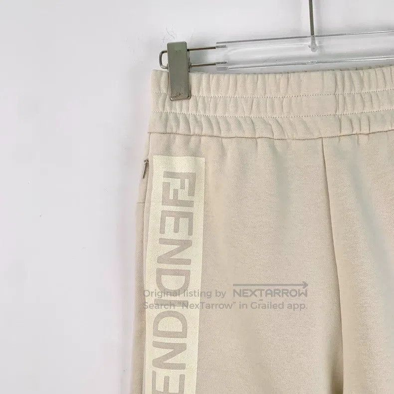 Fendi Fendi Beige side logo letter cotton elastic leg casual spo Size 24" / US 00 / IT 34 - 3 Thumbnail