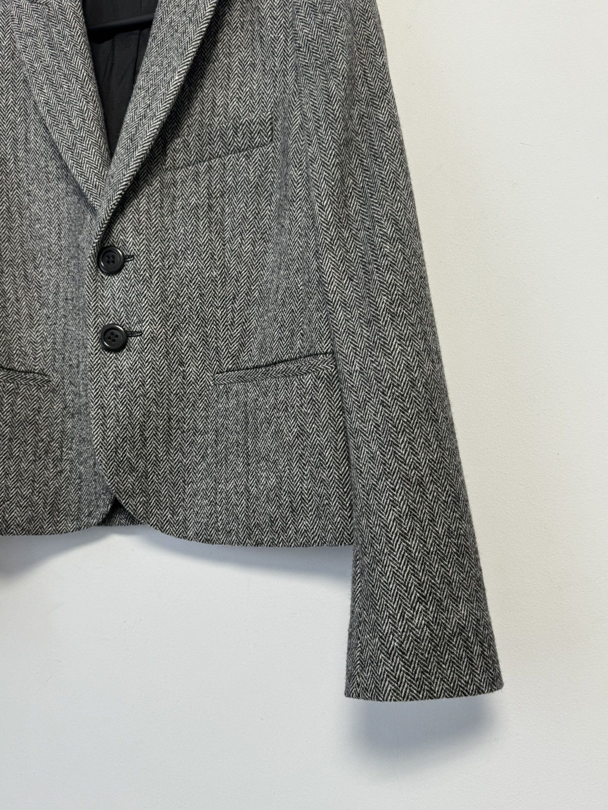 RED Valentino Red Valentino Cropped Blazer Jacket Grey Herringbone Size 44 Size M / US 6-8 / IT 42-44 - 5 Thumbnail