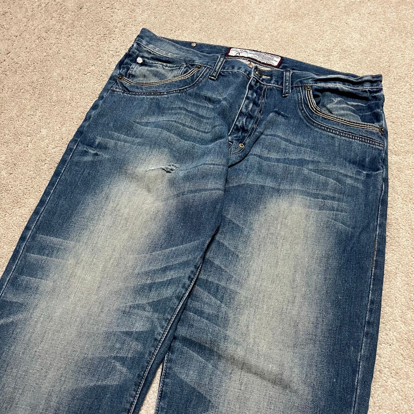 Artful Dodger Artful Dodger Y2K Baggy Skater Acid Washed Blue Jeans 38x33 Size US 38 / EU 54 - 4 Thumbnail