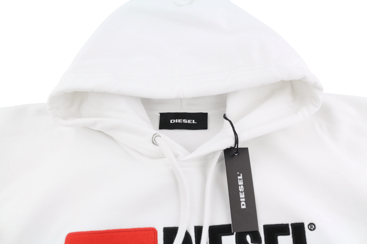 Diesel S-Division Men Hoodie XL White Pullover Oversized 40114 Size US XL / EU 56 / 4 - 4 Thumbnail