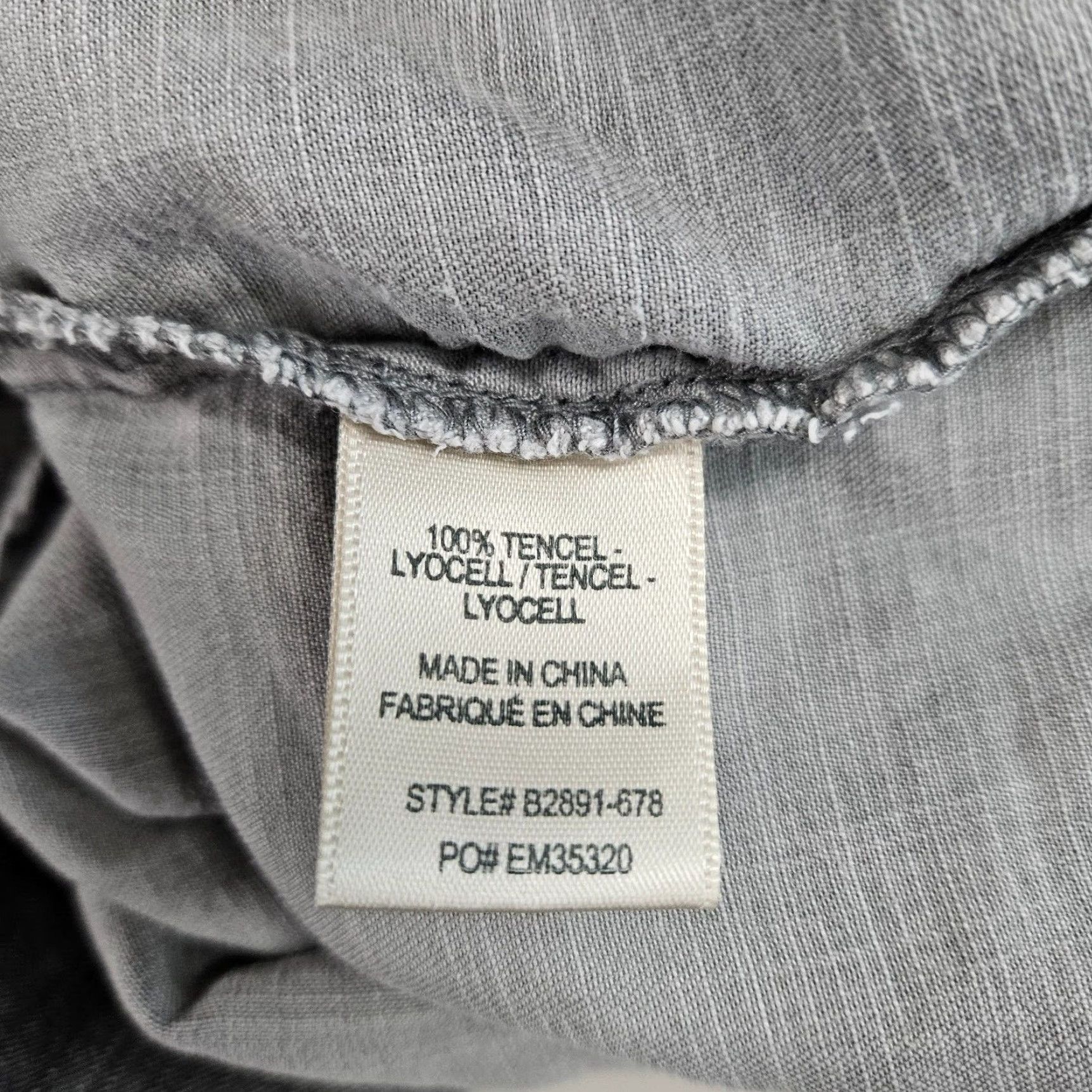Bella Dahl Bella Dahl Womens Button Front Shirt L Gray Ombre Long Sleeve Tencel Lyocell Size L / US 10 / IT 46 - 5 Thumbnail