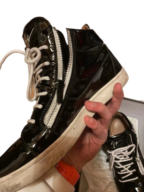 Giuseppe Zanotti Giuseppe Zanotti Patent Leather Double Zip Sneakers, c.2010s Size US 6.5 / EU 39-40 - 1 Thumbnail