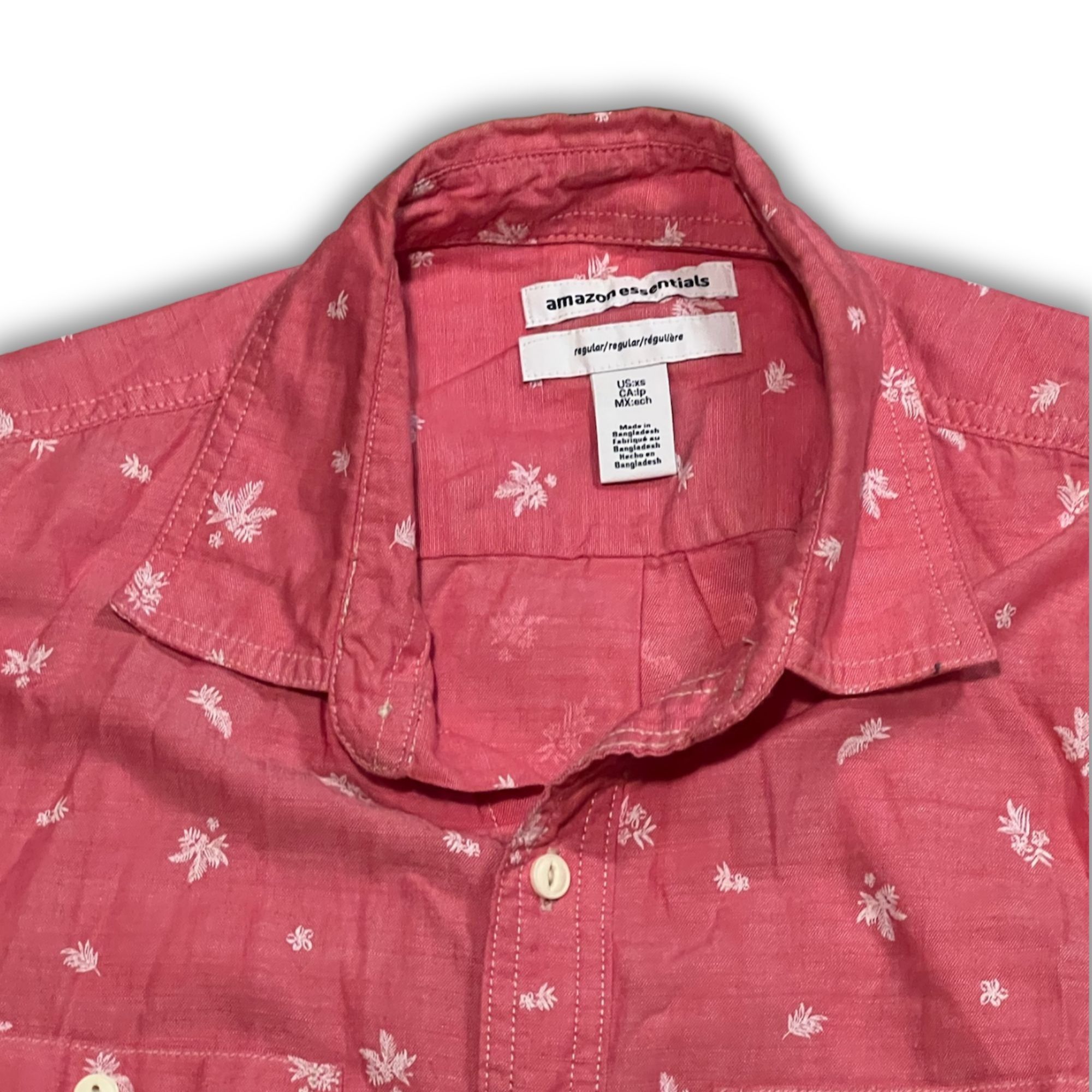 Other 4mazon Essentials Mens Red Floral Short Sleeve Button-Up Shi Size US XS / EU 42 / 0 - 4 Thumbnail