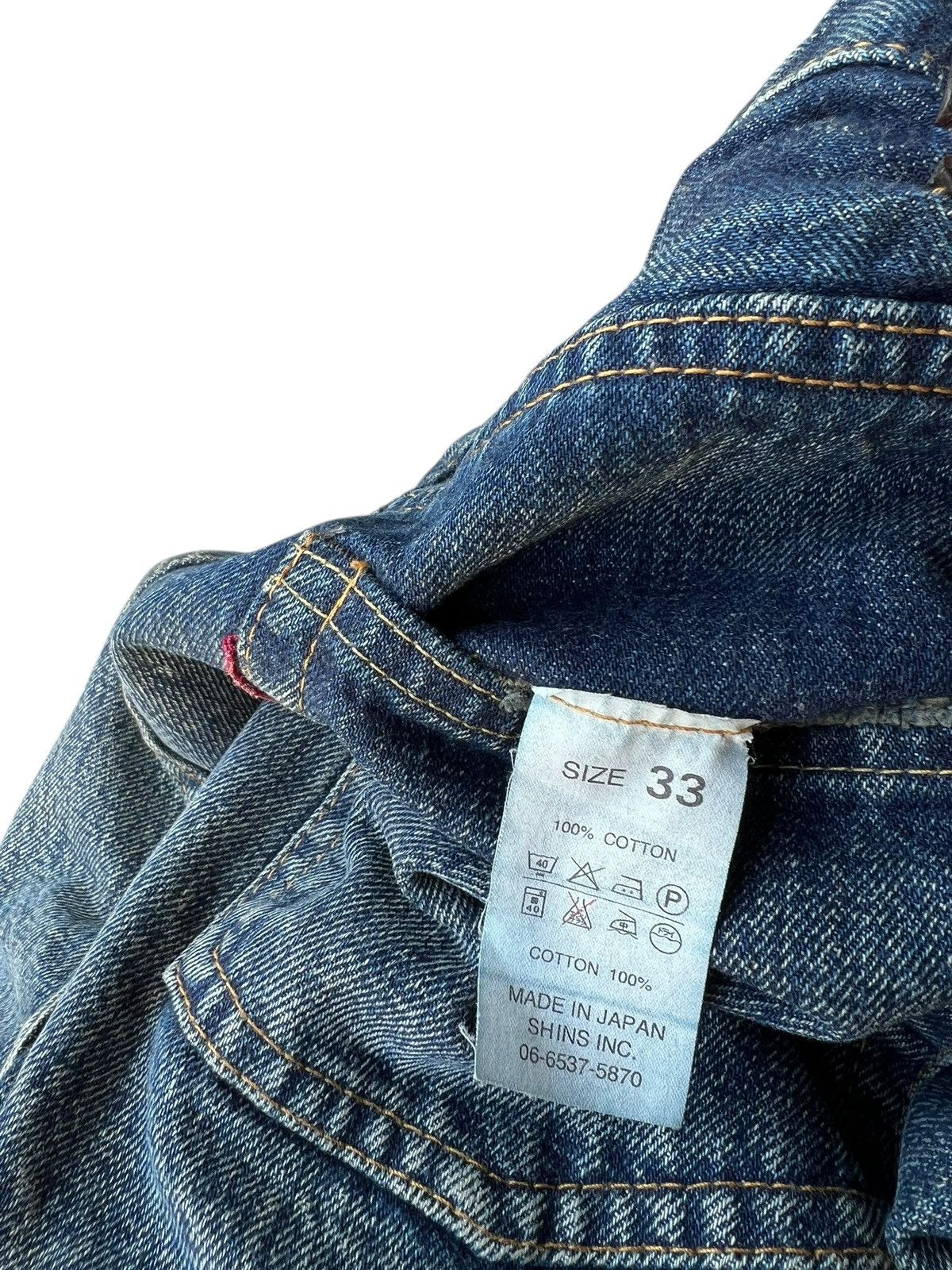 Denime Vintage DENIME Japan Jerky Patch Fade Denim Selvedge Jeans Size US 31 - 21 Thumbnail