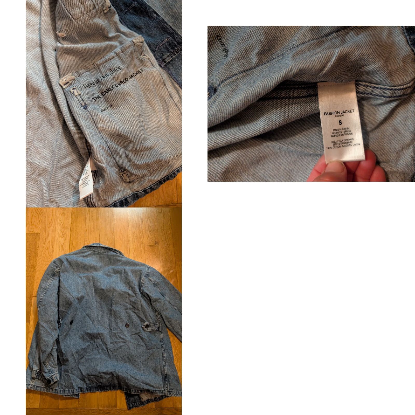 Vintage Favorite Daughter Carly Cargo Jacket Women Small S Cotton Blue Denim Jean Jacket Y2K Style Regular Fit Size S / US 4 / IT 40 - 8 Thumbnail