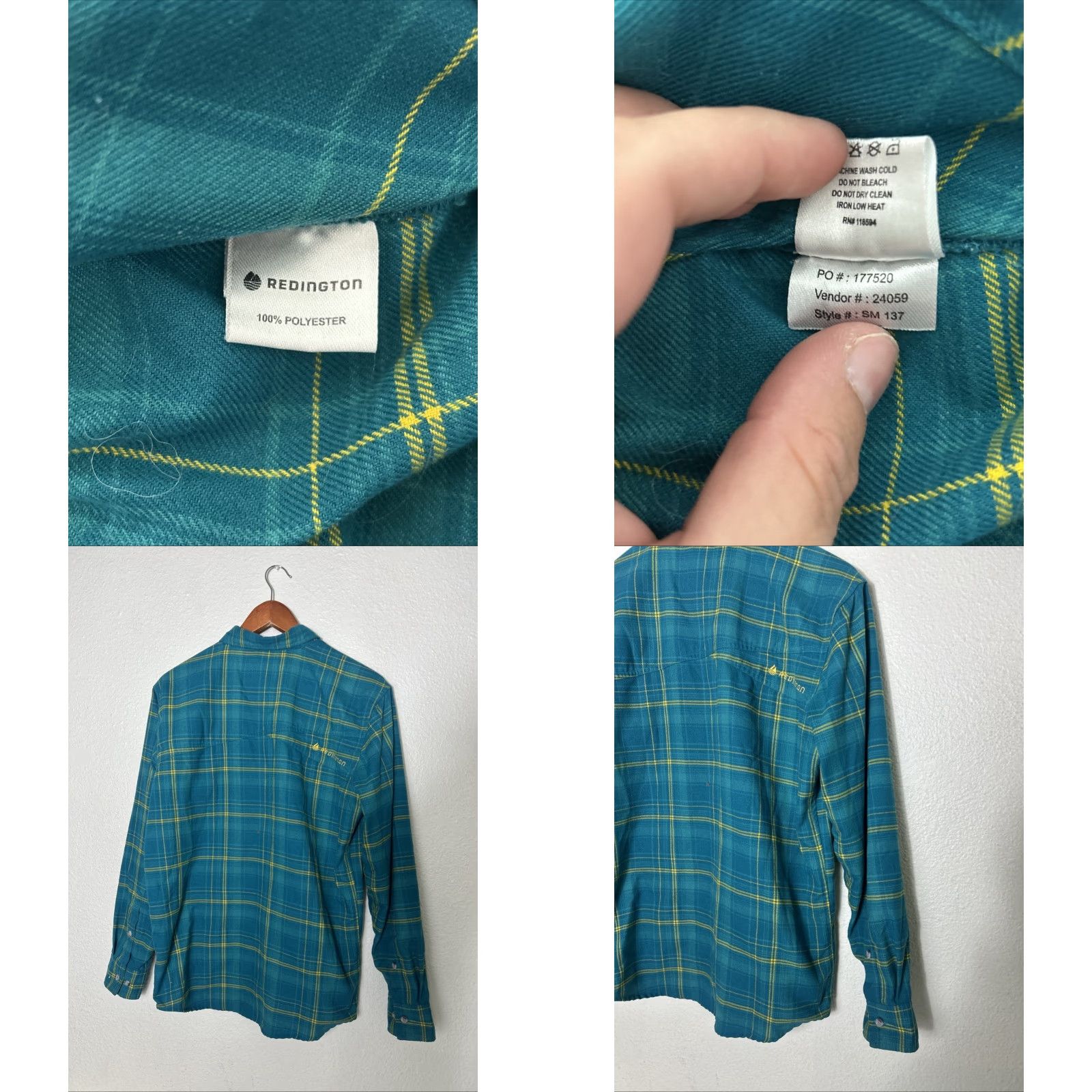 Vintage Redington Fly Fishing Mens Medium Green Plaid Pearl Snap Flannel Shirt User: Redington Fly Fishing Mens Medium Green Plaid Pearl Snap Flannel Shirt Size US M / EU 48-50 / 2 - 8 Thumbnail