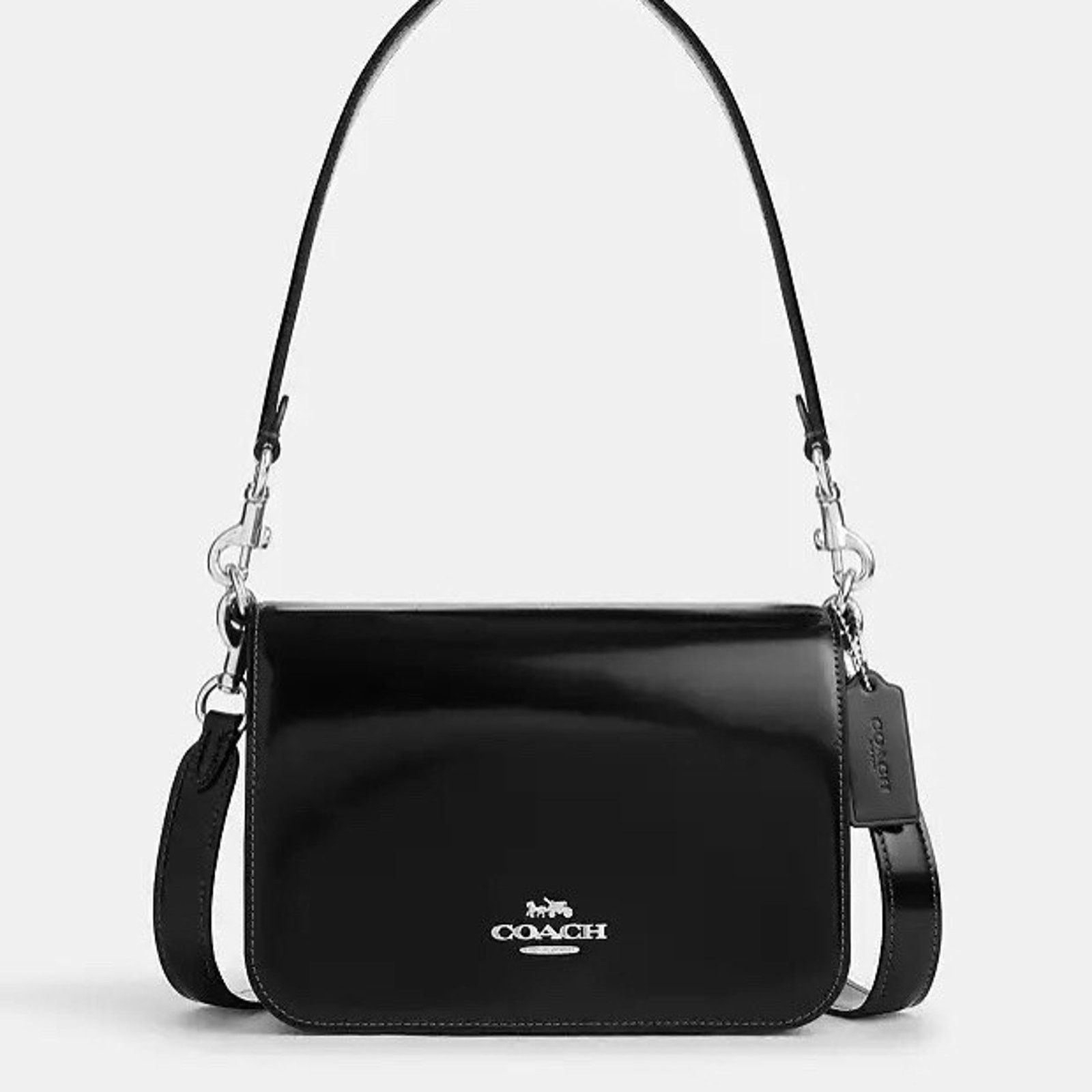 Coach NWT Coach CY657 Spazzolato Leather Quinn Bag Black Size ONE SIZE - 7 Thumbnail