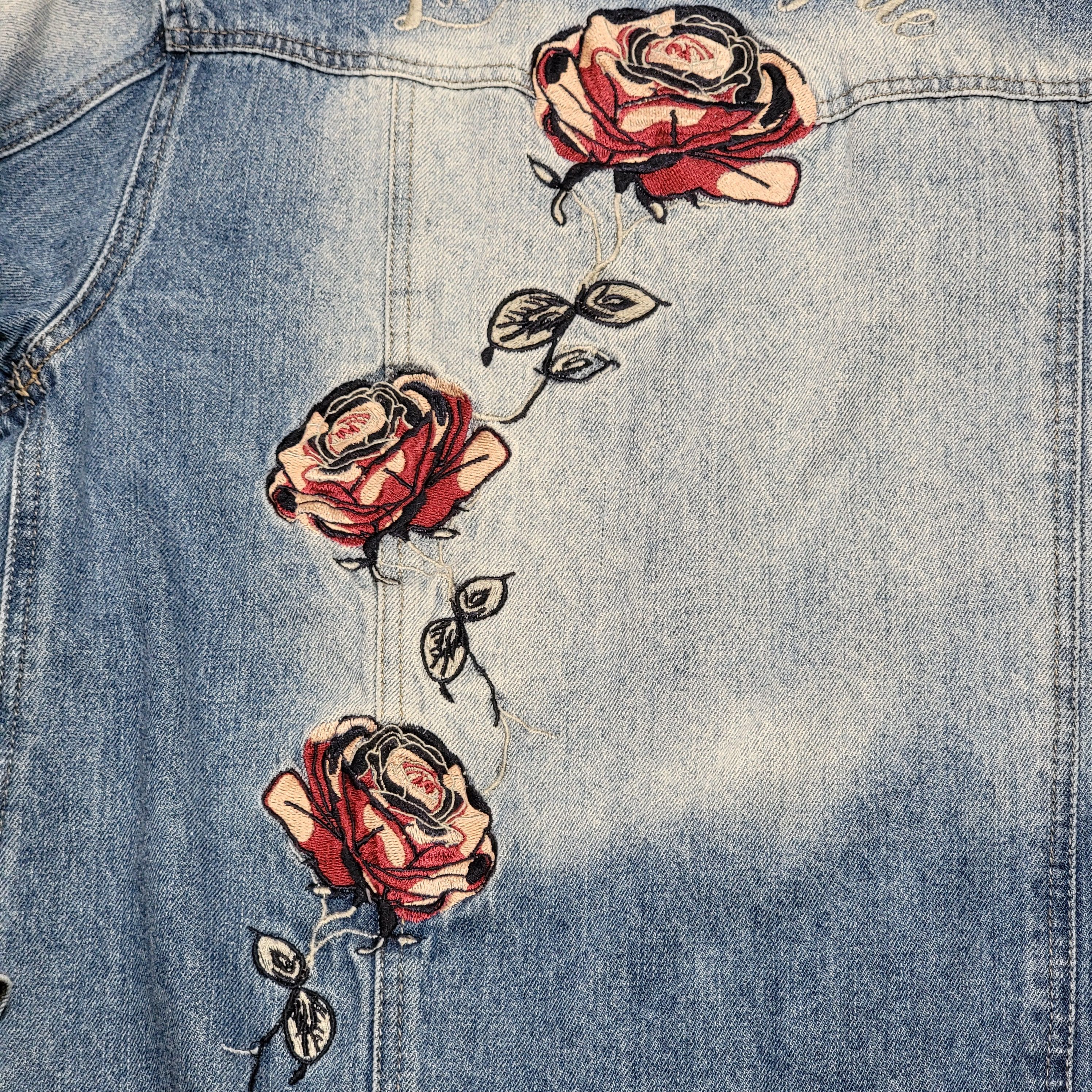 Other YMI Jeans Denim Jacket w/ Embroidered Roses - Size Large* Size L / US 10 / IT 46 - 5 Thumbnail