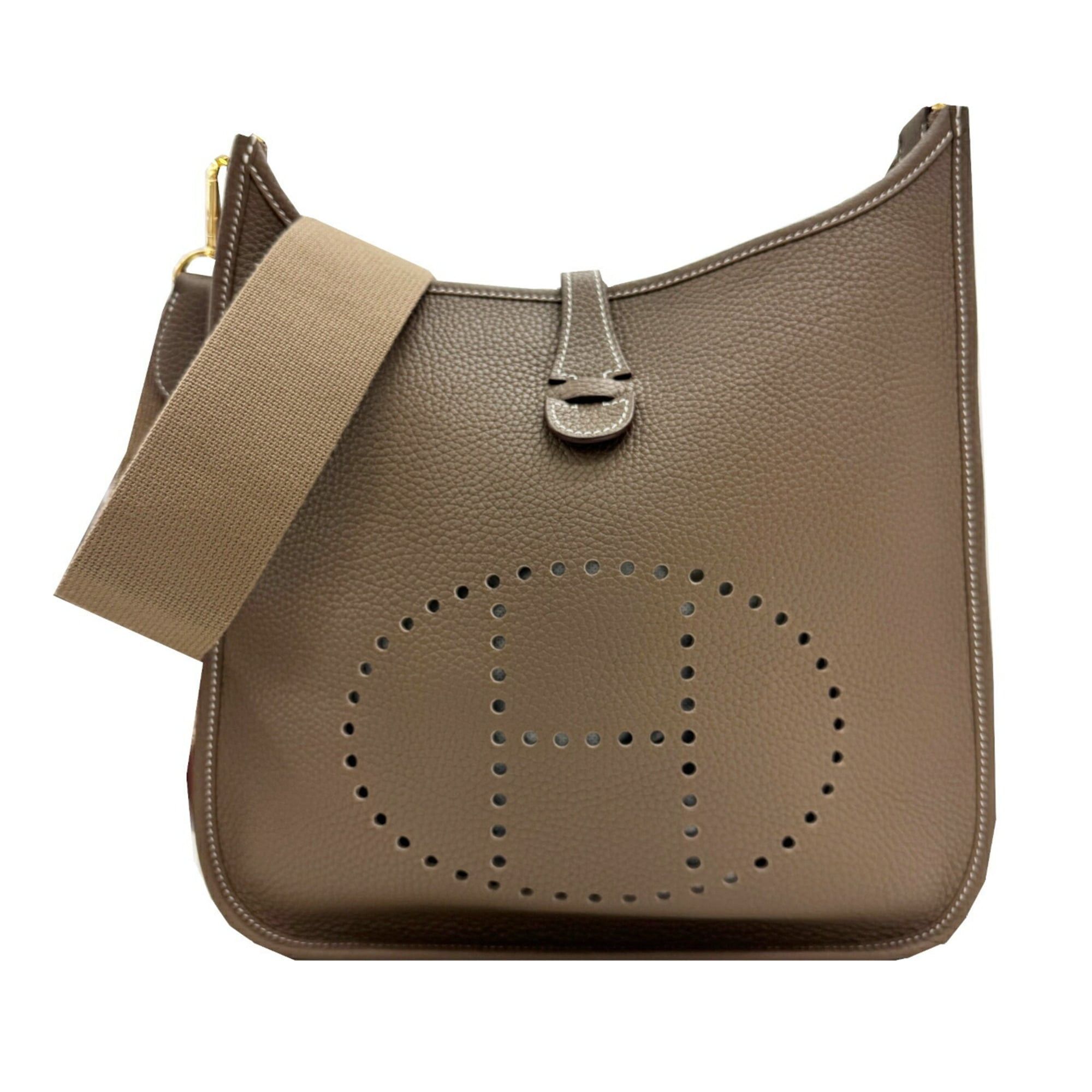 Hermes HERMES Evelyn 3 PM Taurillon Clemence Etoupe GP Z Stamp Shoulder Bag for Men and Women Size ONE SIZE - 1 Thumbnail