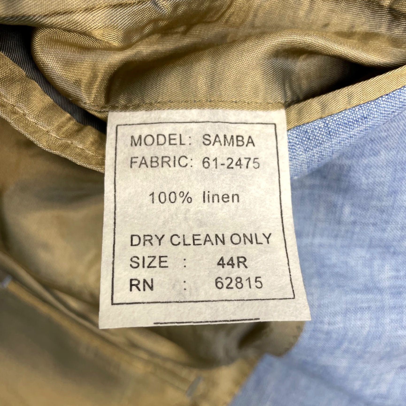 Vintage Ibiza Men's 100% Linen 2-Button Blazer Blue 44R US Size 44R - 6 Thumbnail