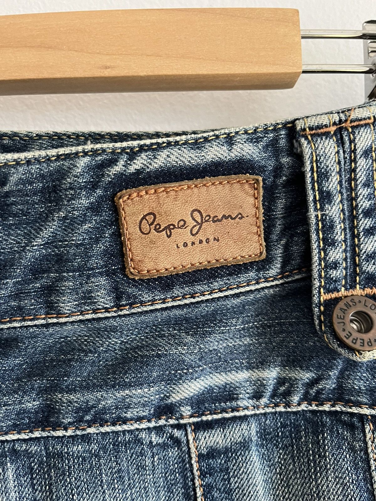 Pepe Jeans × Vintage Vintage PEPE Jeans Distressed Denim Pleated Mini Skirt Size 32" / US 10 / IT 46 - 6 Thumbnail
