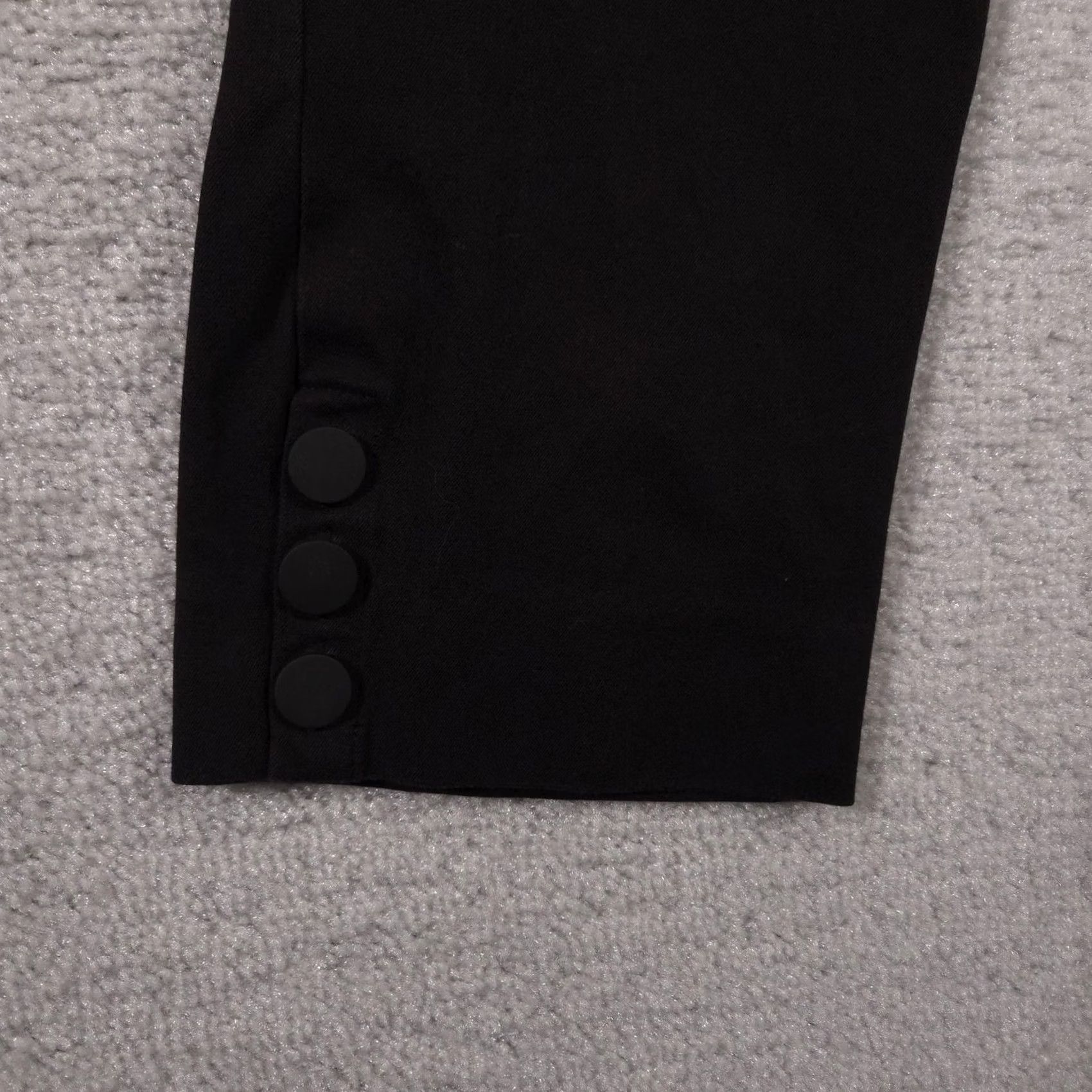 Soft Surroundings Soft Surroundings Pants Womens Petite Medium Black Pull On Cropped Tapered Knit Elastic Waist Pockets Button Hem 20in Inseam Size 32" / US 10 / IT 46 - 5 Thumbnail