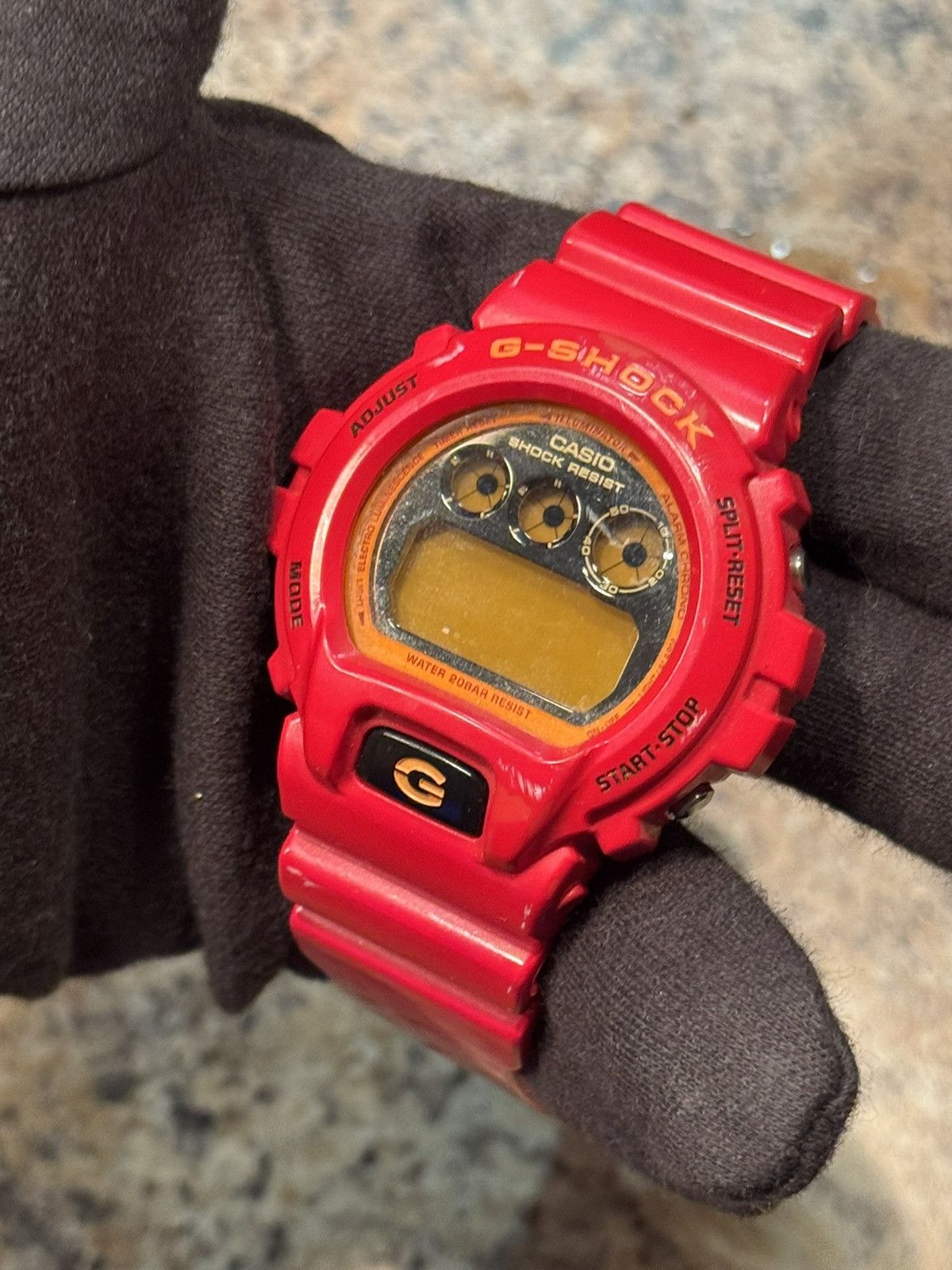 G Shock Casio G-Shock DW-6900 Red Gold Triple Graph Digital Watch Size ONE SIZE - 7 Thumbnail