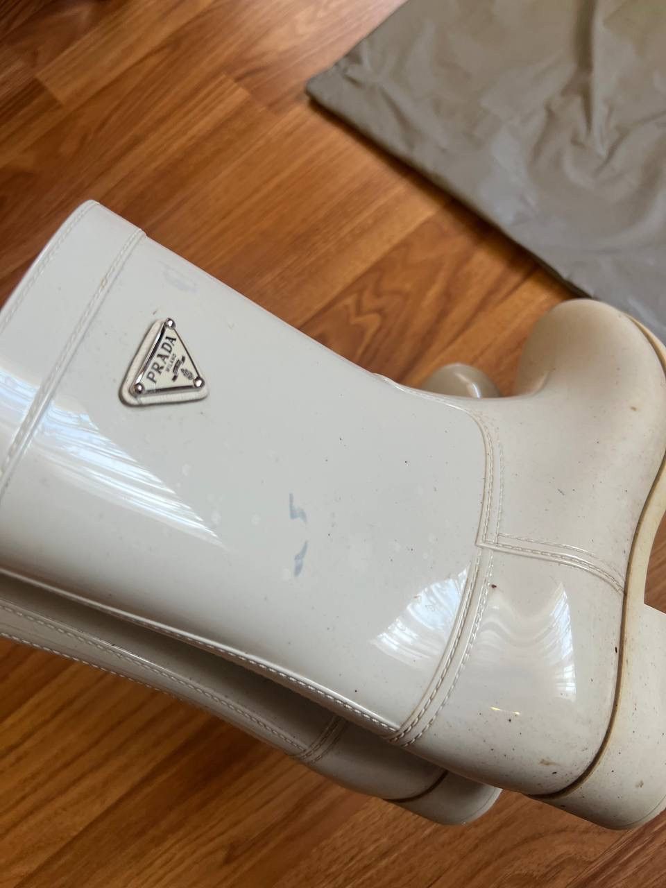 Prada Prada Logo Rubber Rain Boots Size US 8 / IT 38 - 16 Thumbnail