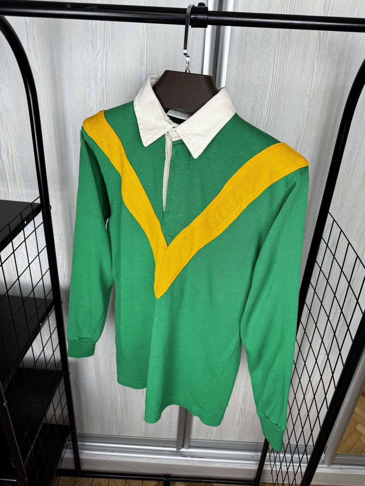 Other HALBRO #1 1980s Rugby Shirt Green Orange Stripe Vintage 40in Size US M / EU 48-50 / 2 - 6 Thumbnail
