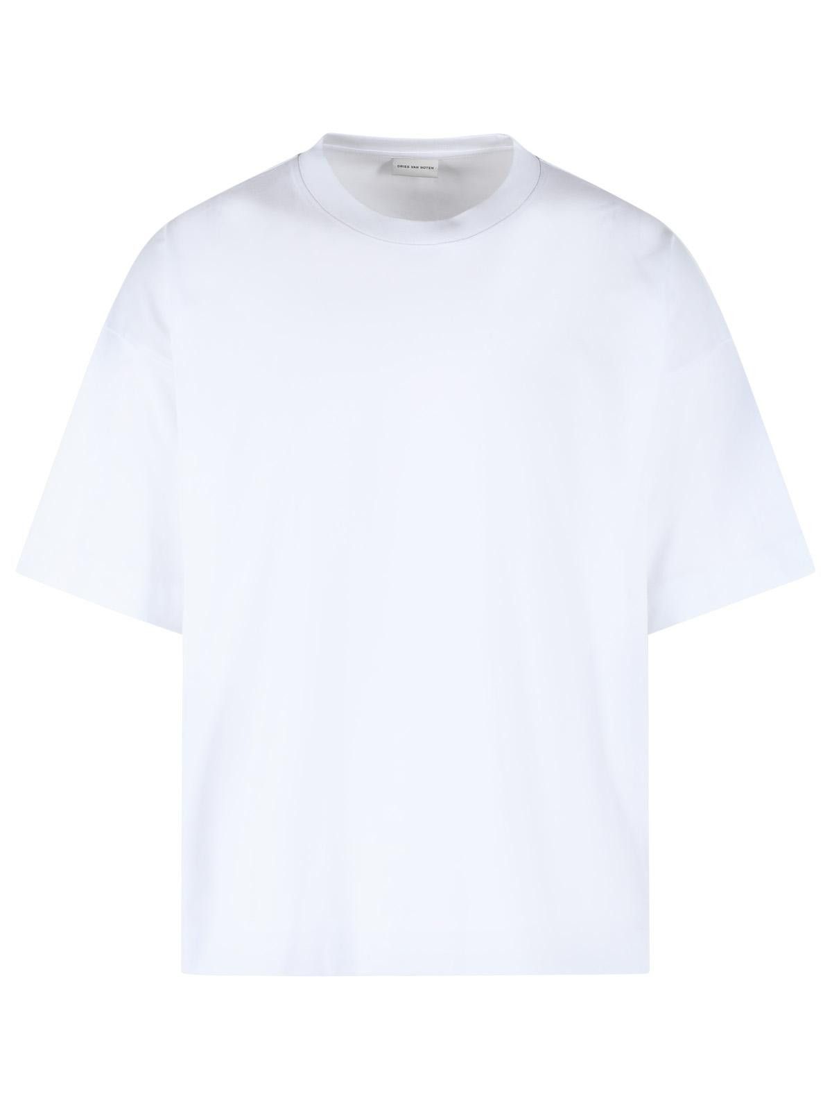 Dries Van Noten DRIES VAN NOTEN 'Heno' White Cotton T-Shirt Size US L / EU 52-54 / 3 - 1 Thumbnail