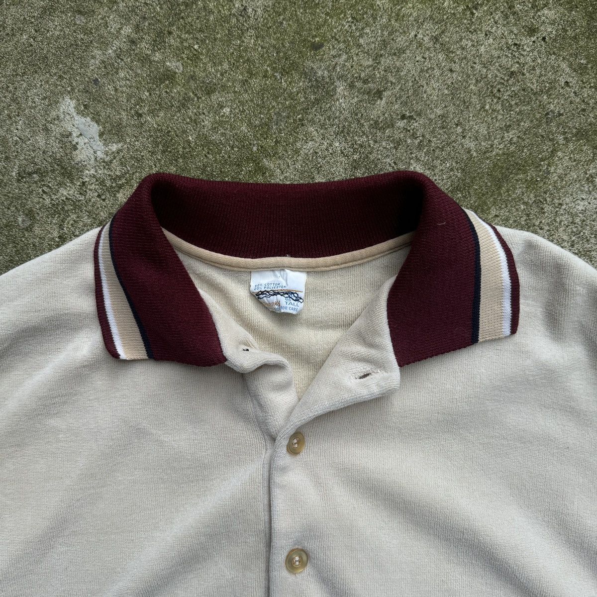 Vintage 70s JcPenney Velour Velvet Polo ERD Grunge Raimundo Size US XL / EU 56 / 4 - 8 Thumbnail