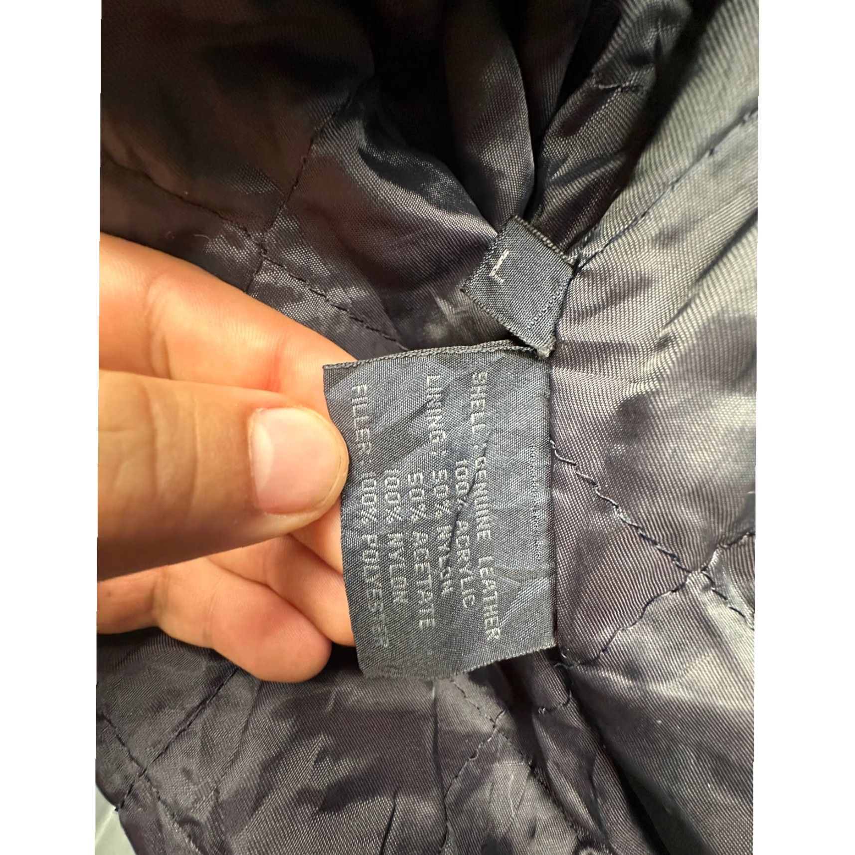 Vintage VINTAGE Winlit Two Tone Varsity Bomber Leather Jacket Men Large Gray Quilt Lined Size US L / EU 52-54 / 3 - 7 Thumbnail