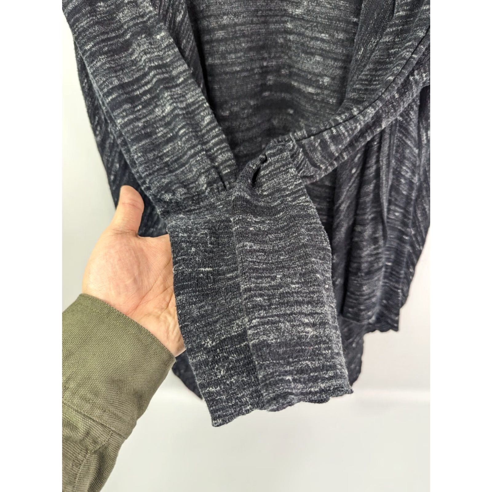 Vintage VINTAGE Lane Bryant Black Open Long Sleeve Front Knit Cardigan Size 14/16 Cotton Size XL / US 12-14 / IT 48-50 - 2 Thumbnail