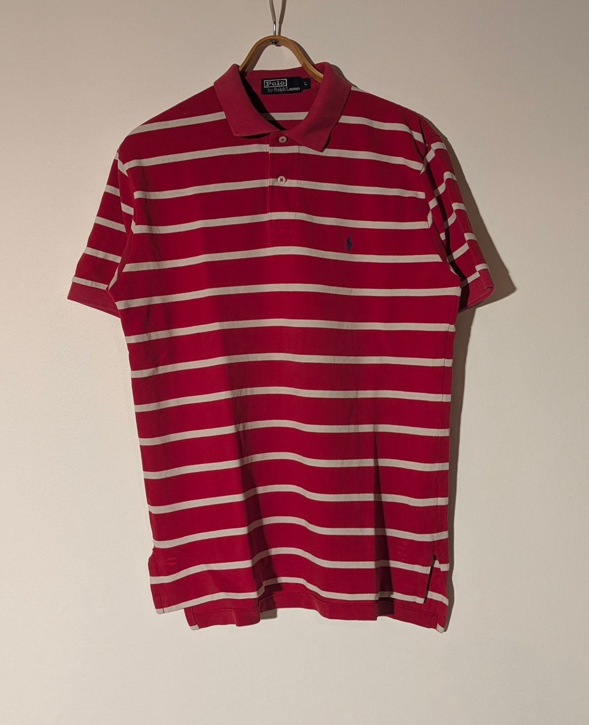 Polo Ralph Lauren 👕 Polo Ralph Lauren Striped Polo Shirt – Red/White (Size L) Size US L / EU 52-54 / 3 - 1 Thumbnail